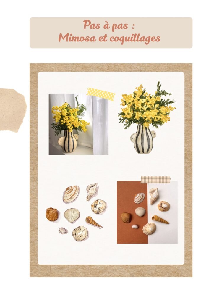 Mimosa et coquillages - PDF à télécharger